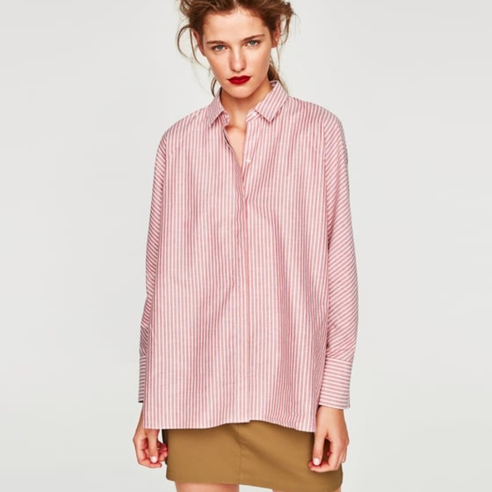 NWOT Zara Striped Shirt with Buttons